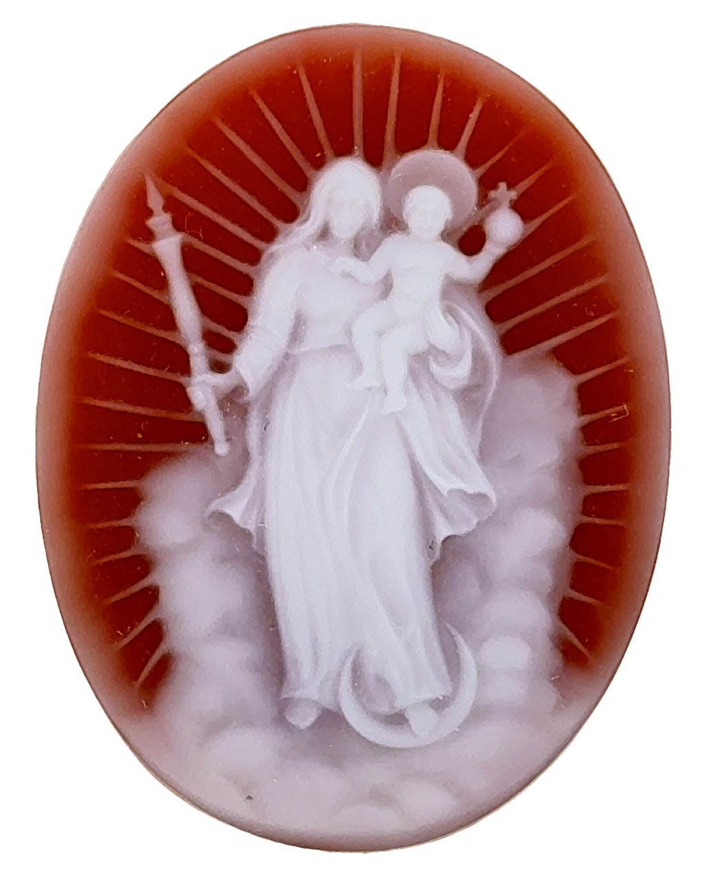 Carnelian Cameo Maria and Jesus